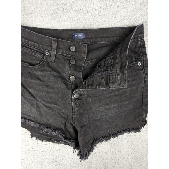 J Crew Womens Size 27 Black 4 Button Cutoff High‎ Waist Shorts 3" Raw Hem Summer - Picture 6 of 7